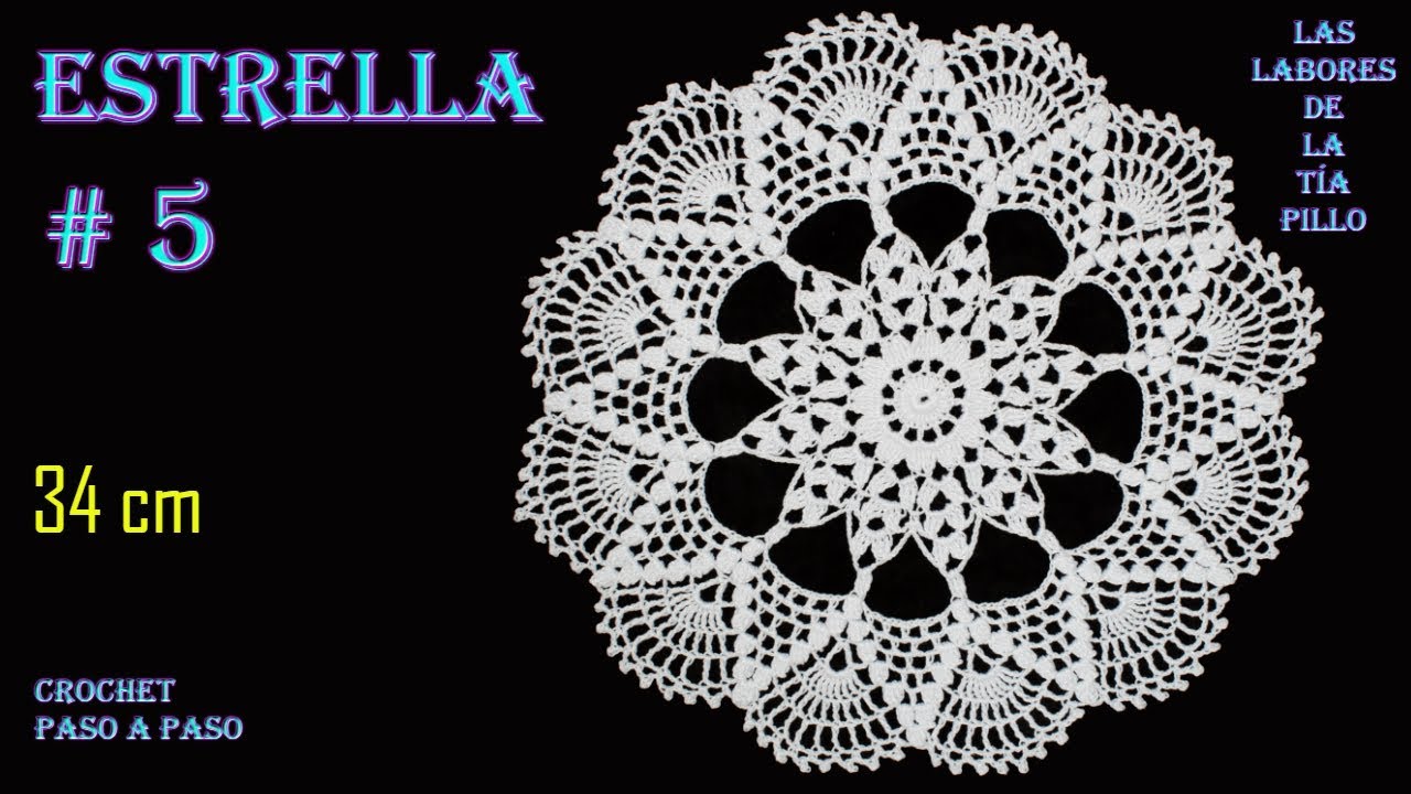 TAPETE -CARPETA [ESTRELLA #5] - CROCHET Paso a Paso