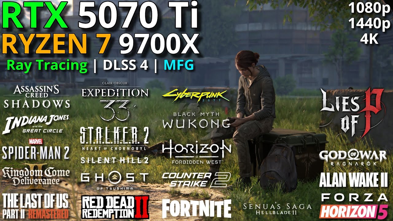 RTX 5070 Ti + RYZEN 7 9700X | Тестирование в 20 играх | 1080p - 1440p и 4K | Трассировка лучей + ...
