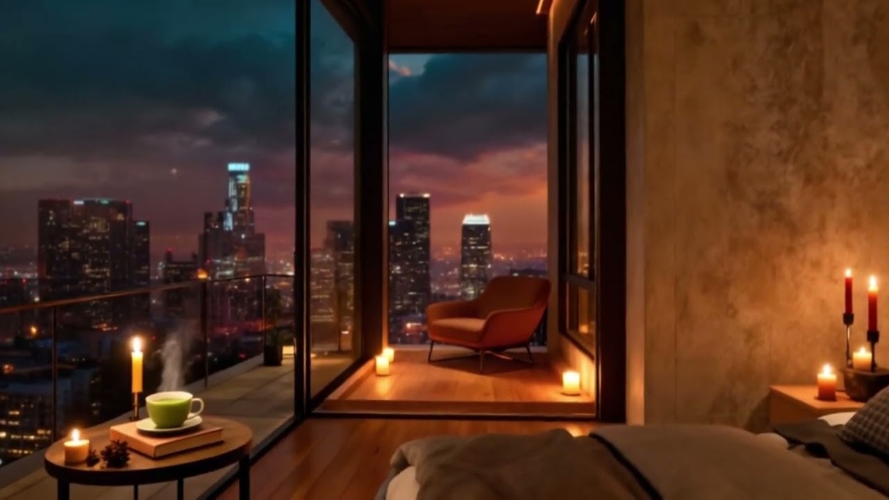 Luxury Night Ambience 🏙️ Apartments | Calm Jazz & Cozy Study Vibes