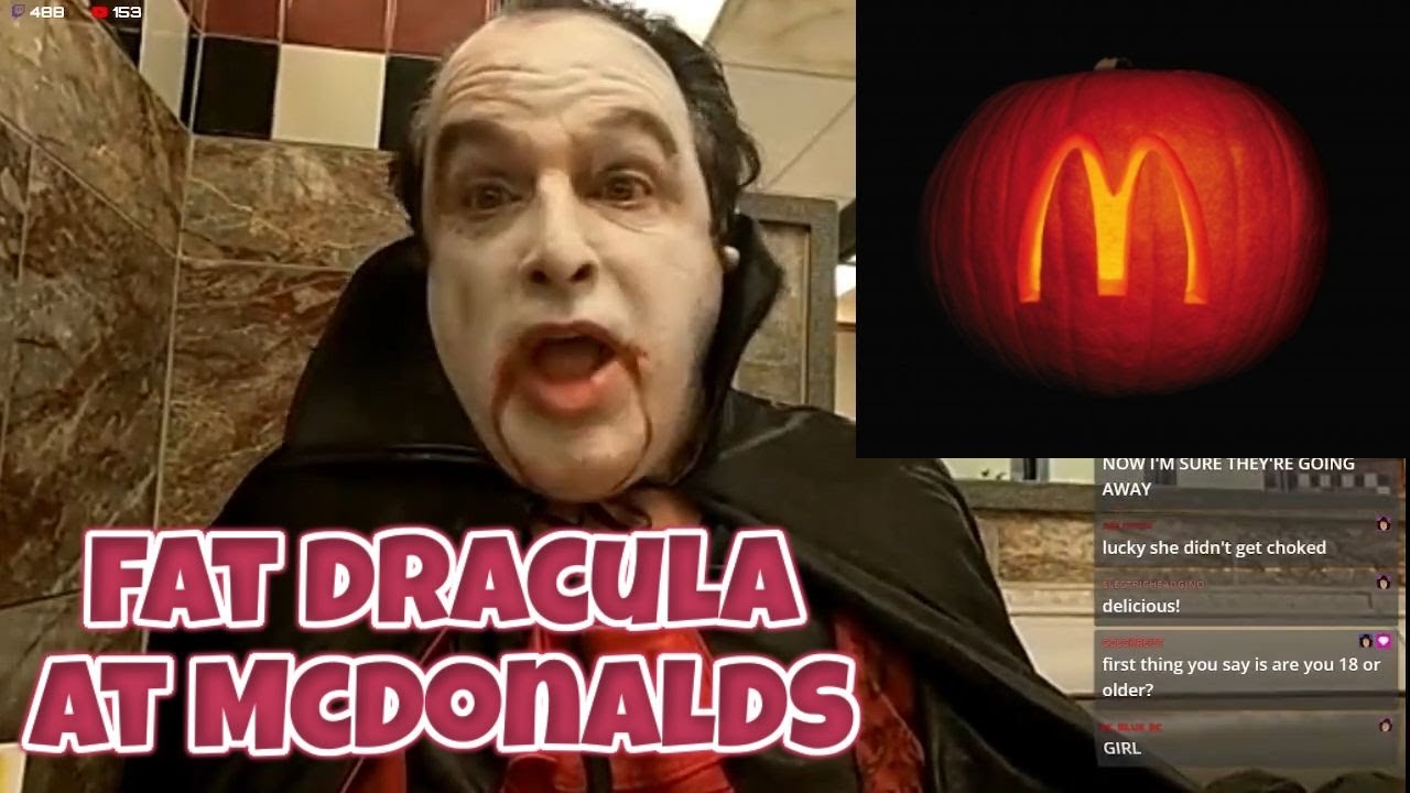 Fat Dracula at McDonalds for HALLOWEEN