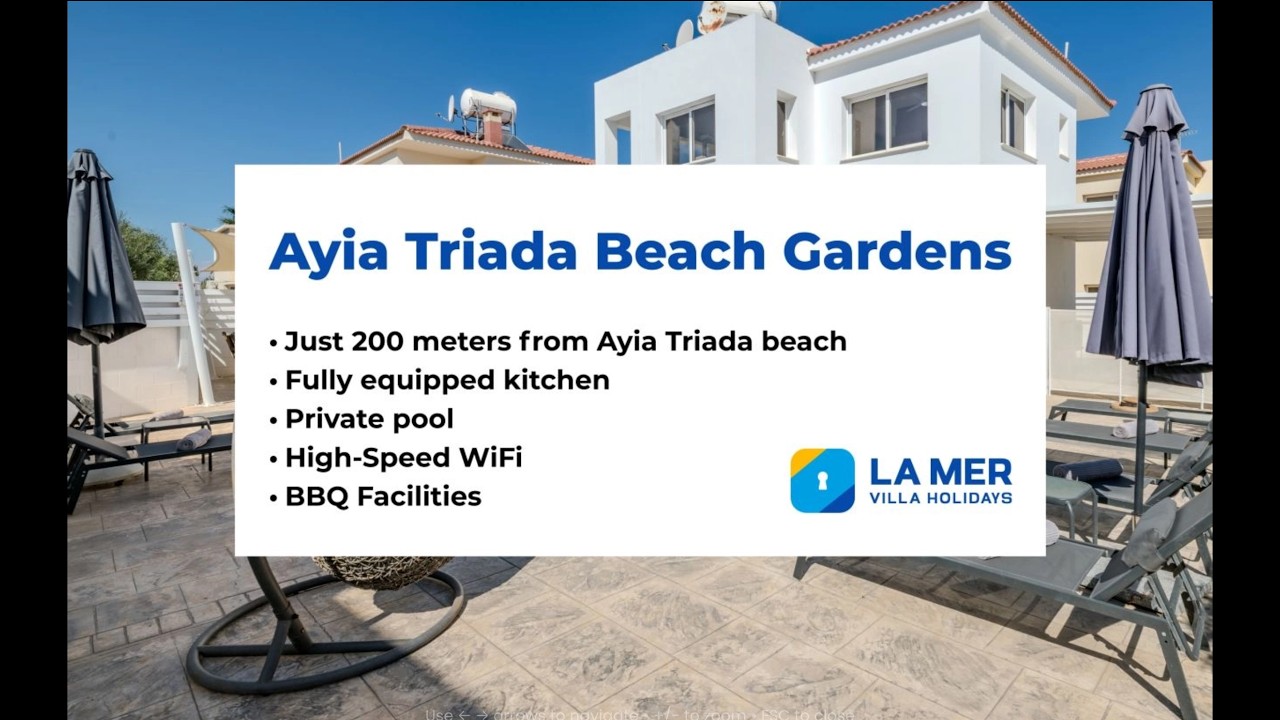 Ayia Triada Beach Gardens | 3 Bedroom Holiday Villa in Protaras Cyprus with Private Pool