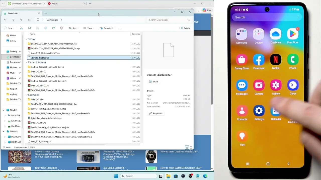 SAMSUNG Galaxy A71でカスタムリカバリをインストールする方法