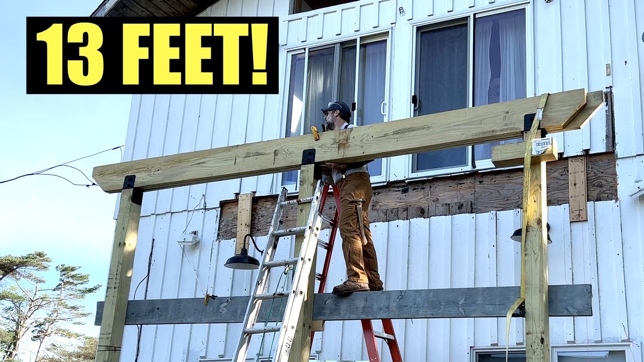 Giant Columns and Beams - Second Story Deck Build - DIY - Fiberon Ornamental Wood Ties