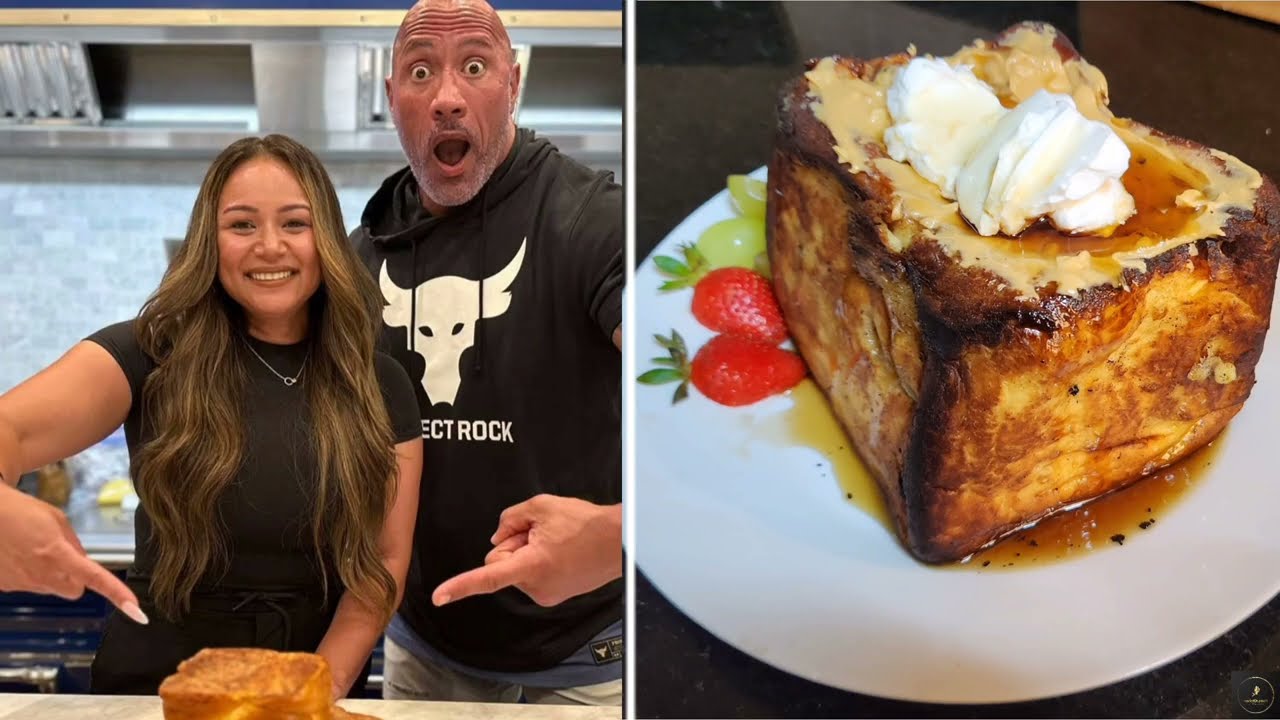 dwayne johnson AKA The Rock viral french toast.   for cheat days. #followforrecipe