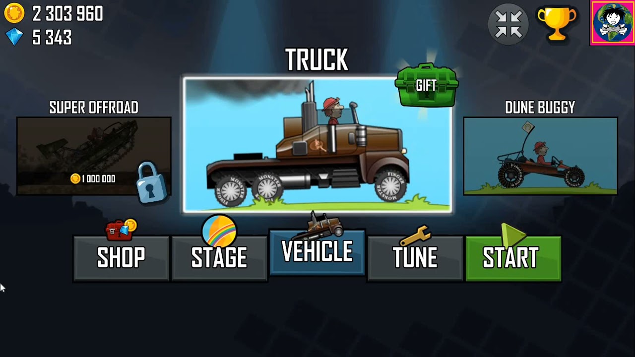 Hill Climb Racing - Stage RAINBOW and Unlock TRUCK Vehicle