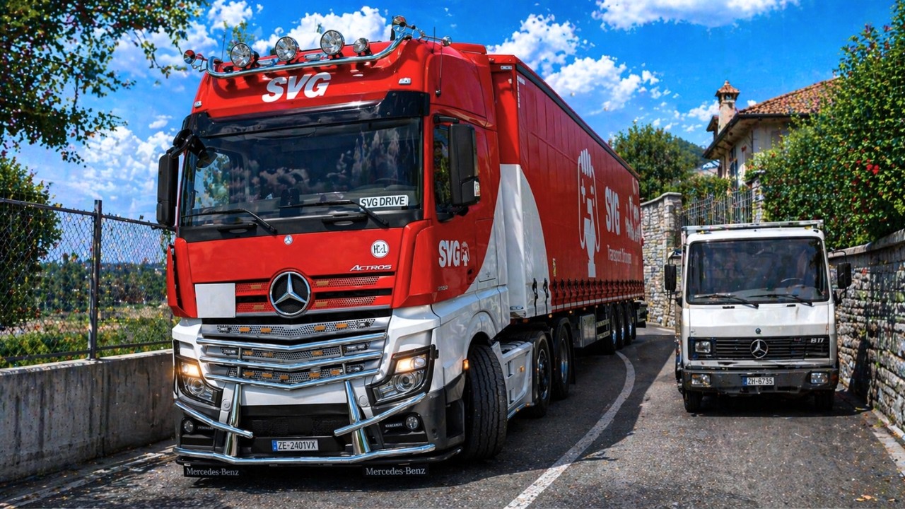 ETS2 1.58 | Mercedes Benz Actros | Realistic Driving through Scenic Village Roads | 4K POV