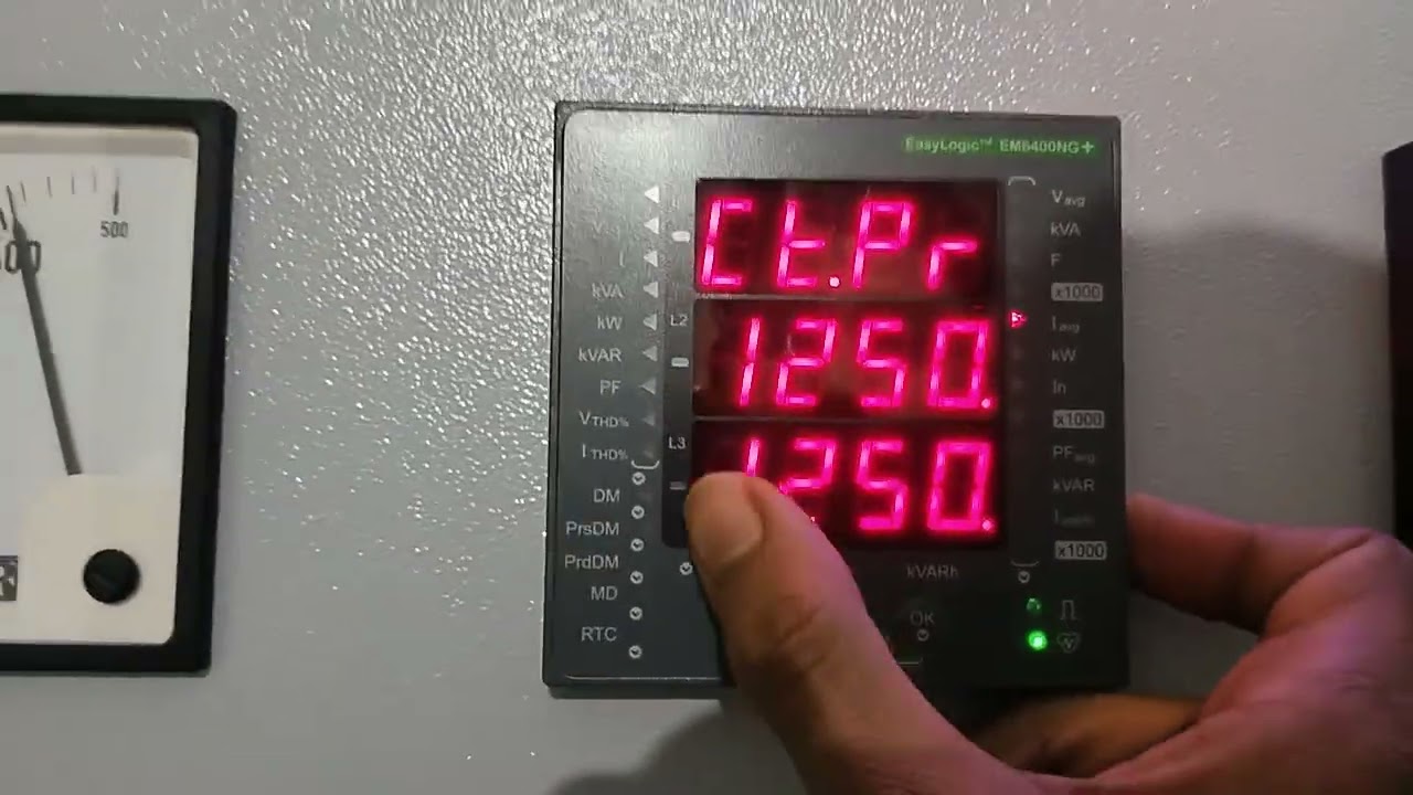 Schneider MFM EM6400NG+ CT ratio and parameters setting