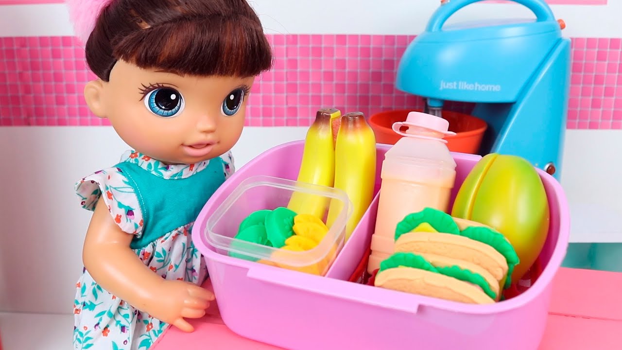 BABY ALIVE DUDA MONTA LANCHEIRA COM VITAMINA E SANDUÍCHES!