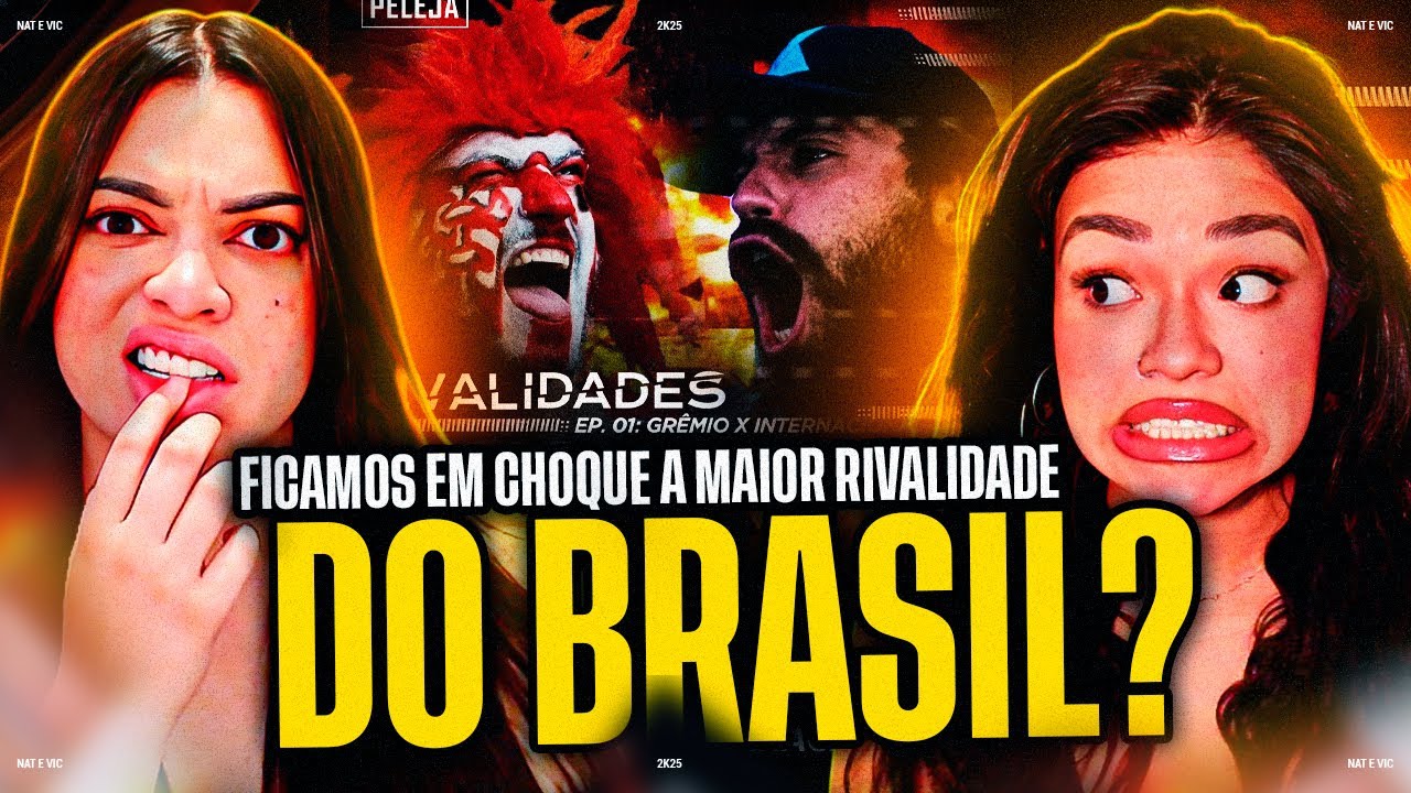 RIVALIDADE NO FUTEBOL: JÁ BOTARAM ATÉ FOGO NO GRENAL - Peleja | Nat e Vic MV [REACT]