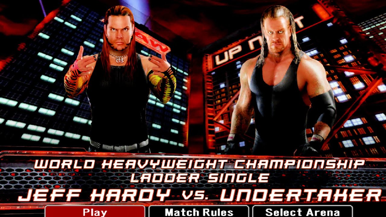 WWE Smackdown vs Raw 2008 - Undertaker vs Jeff Hardy World Heavyweight Championship Ladder Match
