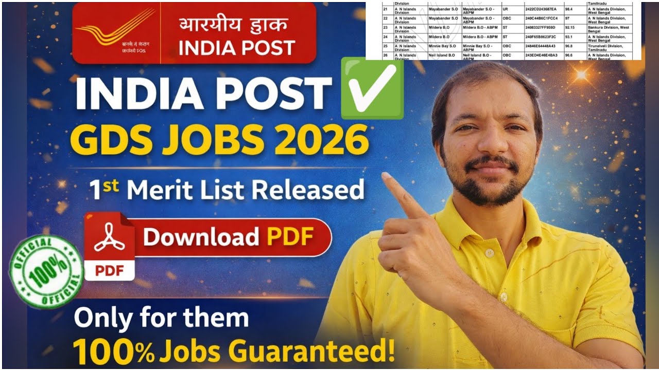 🔥India Post GDS Result🎯2026 Out? 🤔1st Merit List PDF Download ✅వారికి జాబ్ పక్కా 📢