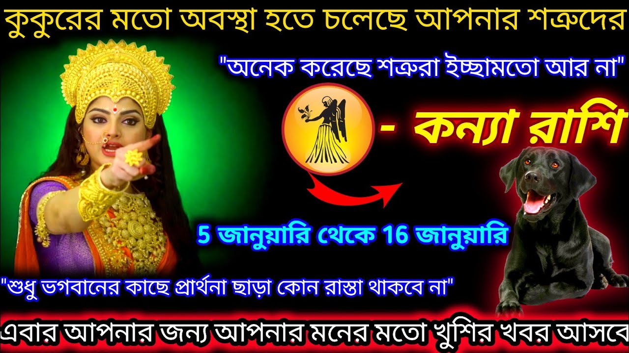 কন্যা রাশি♍কুকুরের মত অবস্থা হতে চলেছে শত্রুদের | ইচ্ছামতো খুশির খবর | 5 January - 16 January 2026