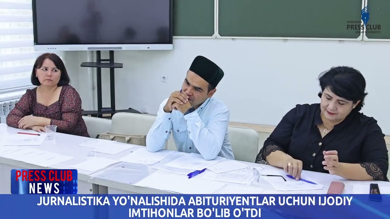 JURNALISTIKA YO`NALISHIDA ABITURIYENTLAR UCHUN IJODIY IMTIHONLAR
