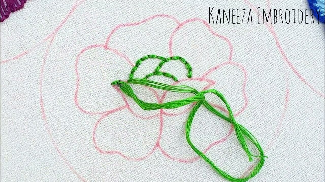 Easy floral embroidery design #embroidery #handemroidery #handmade #shorts  #kaneezaembroidery