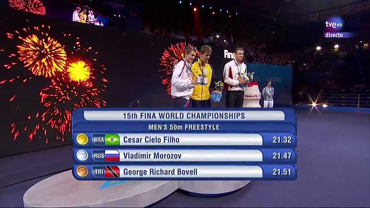 Men's 50m freestyle final 15th FINA World Championships Barcelona 2013