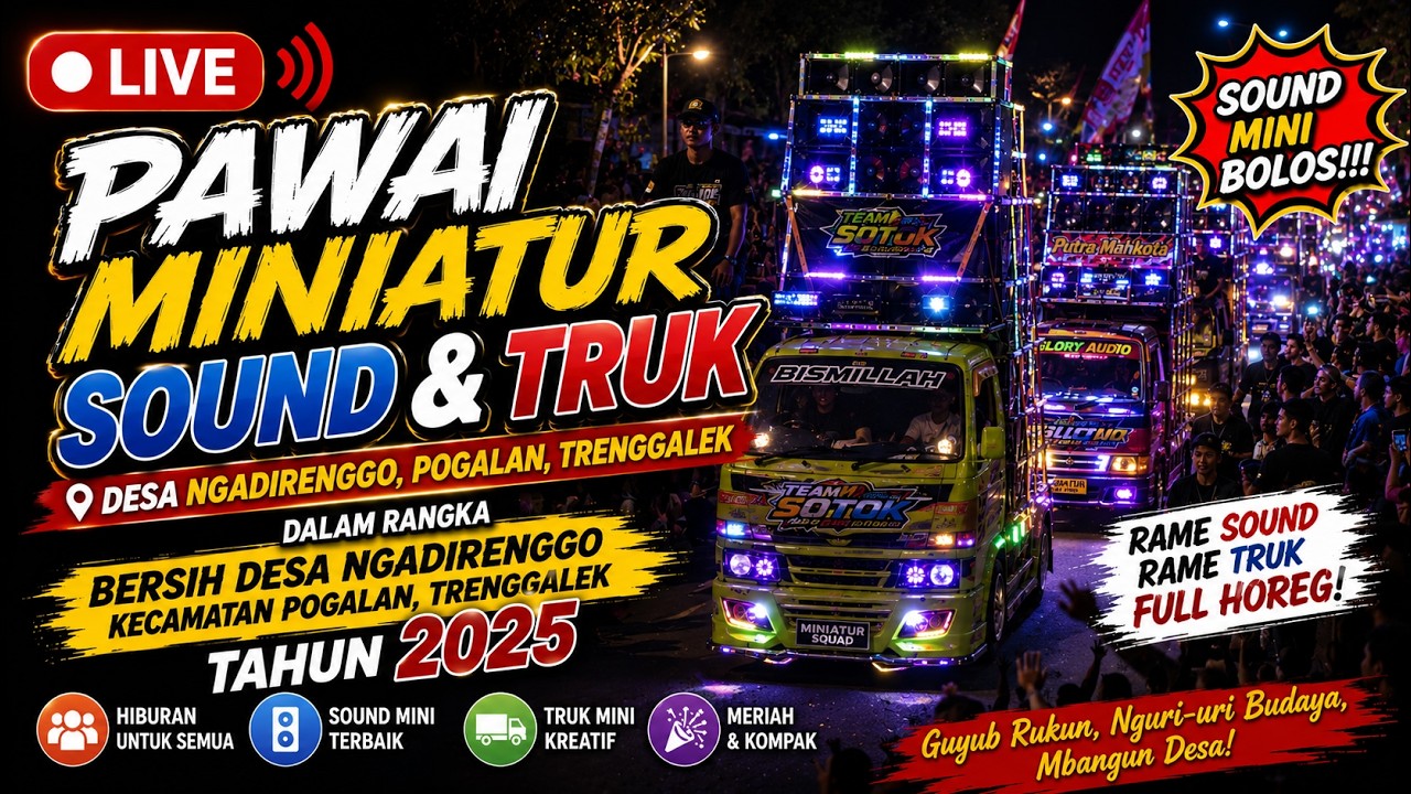 🔴 Live || Pawai Miniatur Sound & Truk || di Desa Ngadirenggo, Pogalan, Trenggalek