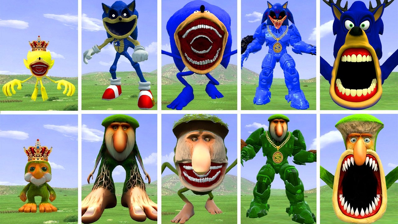 THE STRONGEST EVOLUTIONARY FORMS OF THE SONIC EXE FAMILY VS THE BRR PATAPIM FAMILY IN GARRY'S MOD!