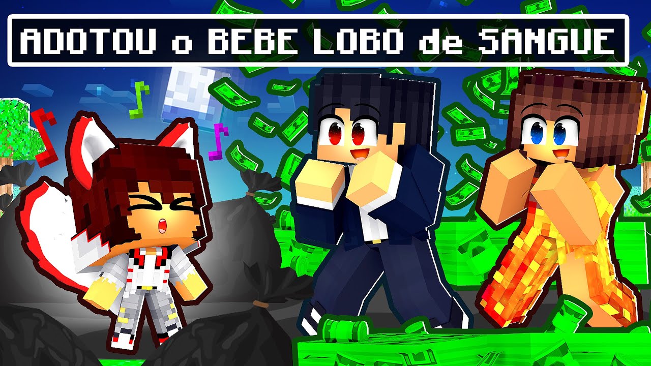 BEBÊ LOBO de SANGUE foi ADOTADO por UMA FAMILIA RICA no Minecraft
