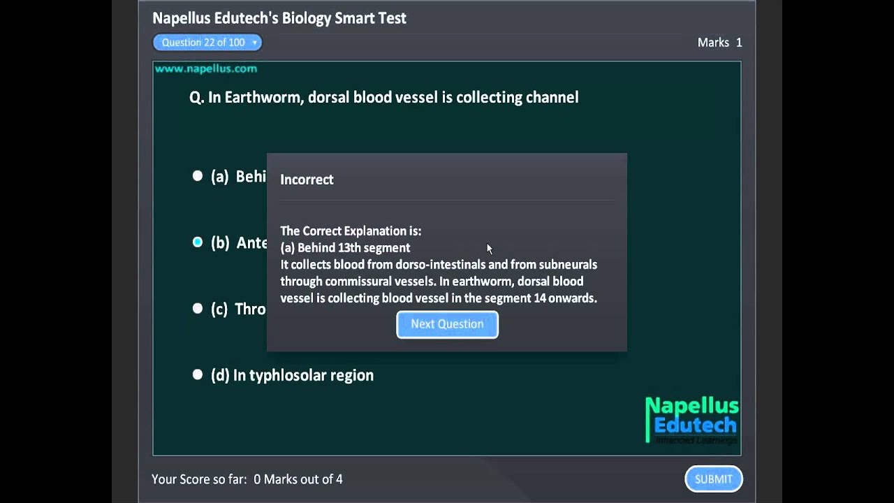 Animal Classification Smart Test 6 , AIPMT Biology Coaching