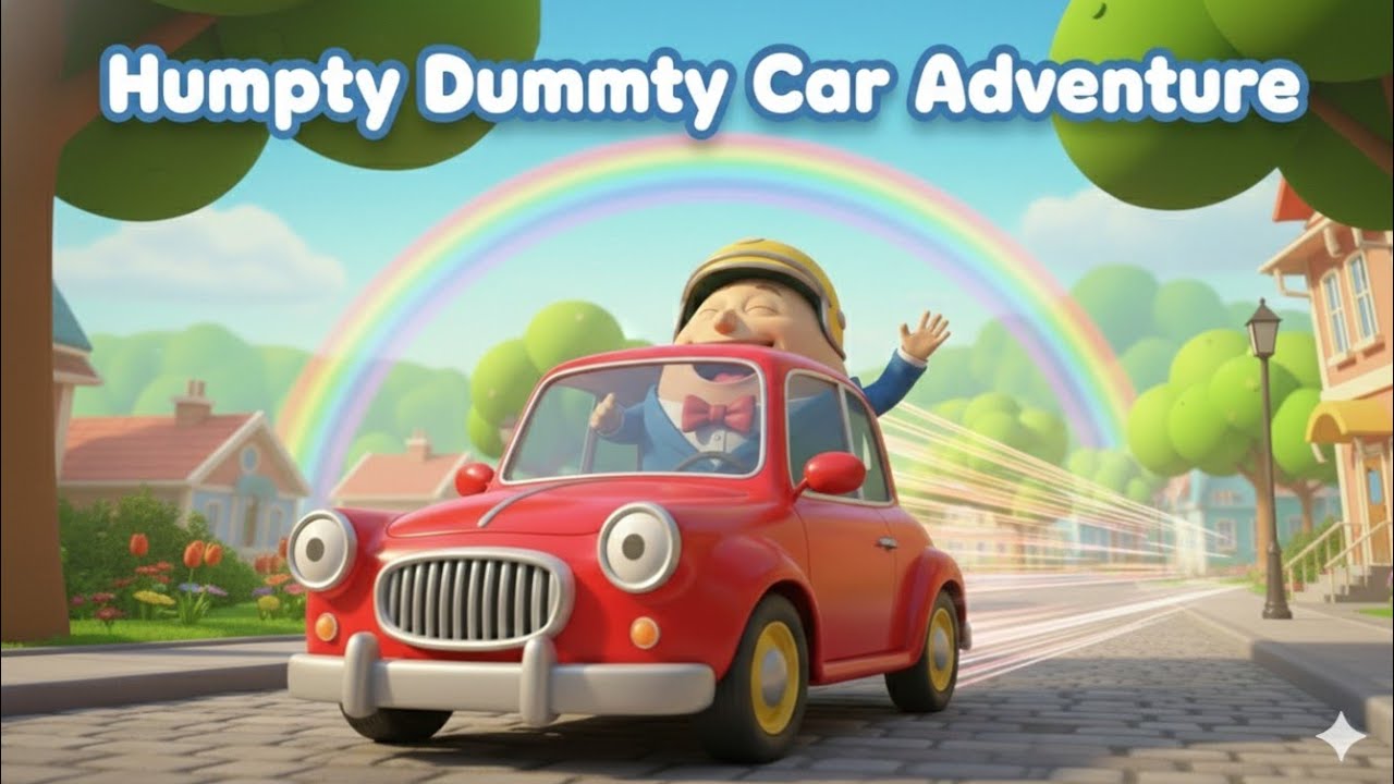 Humpty Dumpty Car Adventure 🚗🥚 | Fun Kids Rhyme | Learn Road Safety #humptydumpty #KidsRhyme #kids 