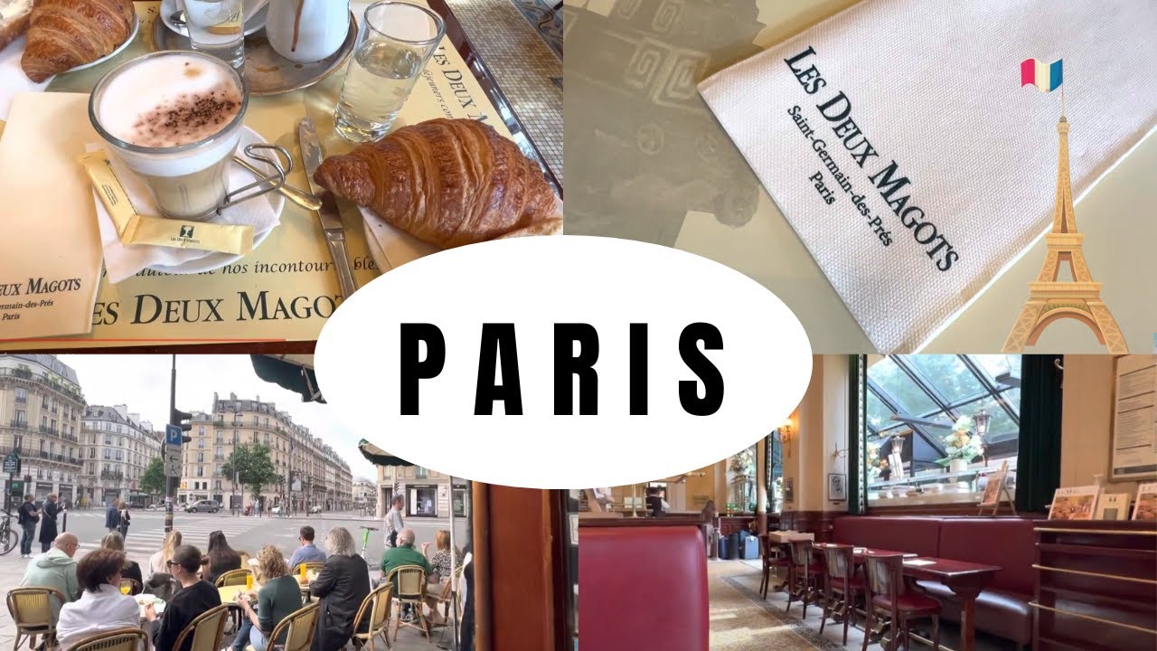 Walk in Paris France St Germain des Près A breakfast in Paris - Historic café Les Deux Magots  2022
