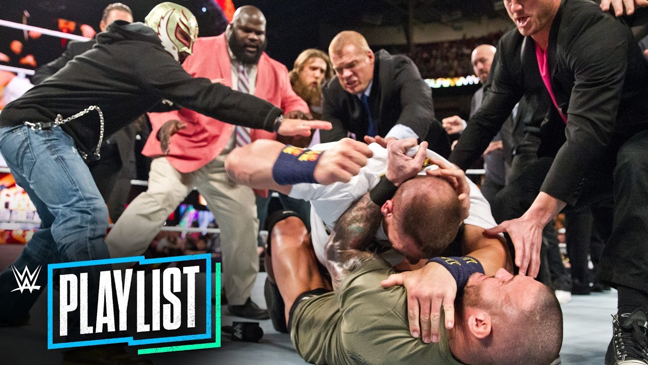 Масштабные драки с разниманием противников: плейлист WWE