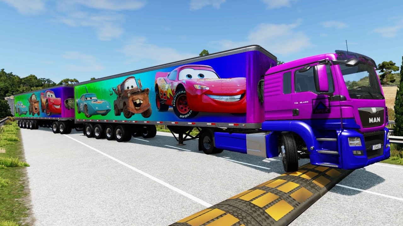 Trucks vs Upside Down Speed Bumps | BeamNG.DRIVE  #beamng #beamngdrive #beamngcrashes #trucksvs
