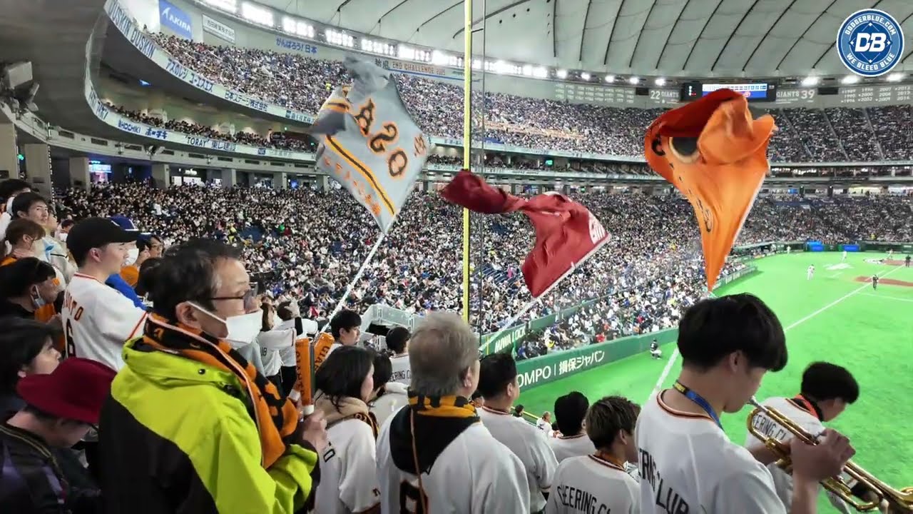 (東京シリーズ： 巨人応援団) Tokyo Series: Yomiuri Giants cheering section in exhibition against Dodgers