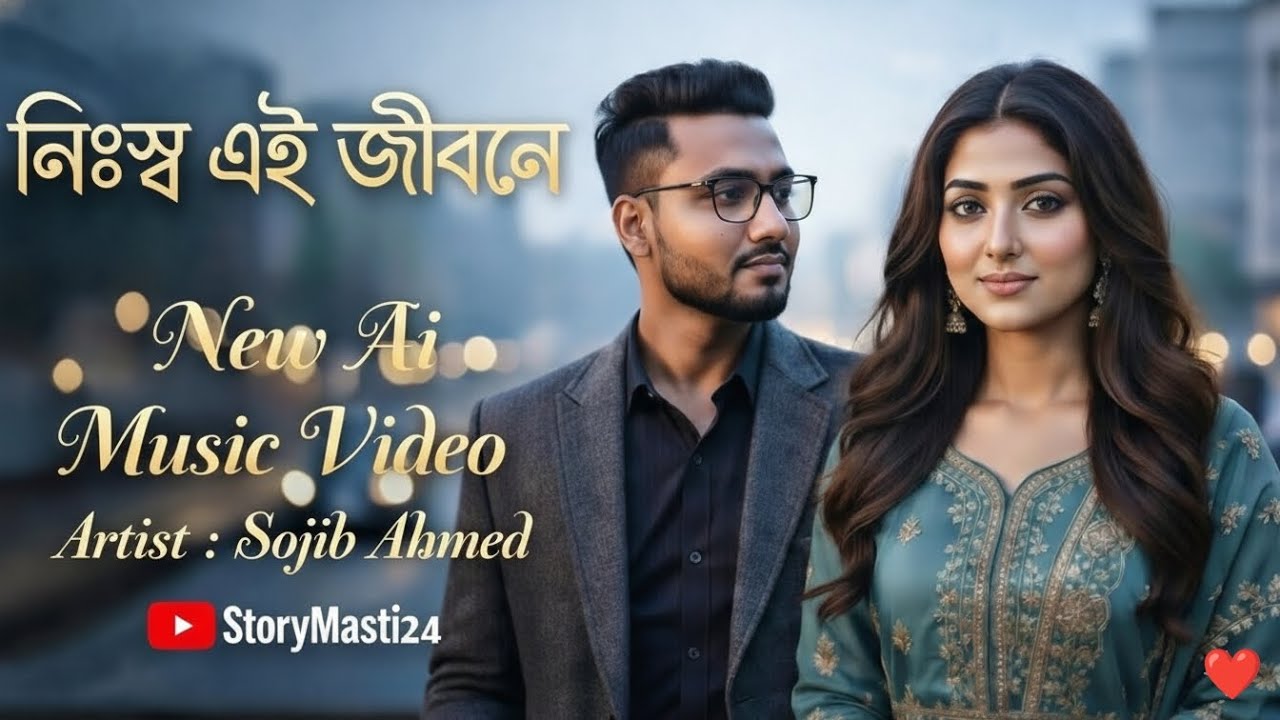 নিঃস্ব এই জীবনে 💔 (Nissho Ei Jibone) | AI Generated Bangla Song | Official Music Video