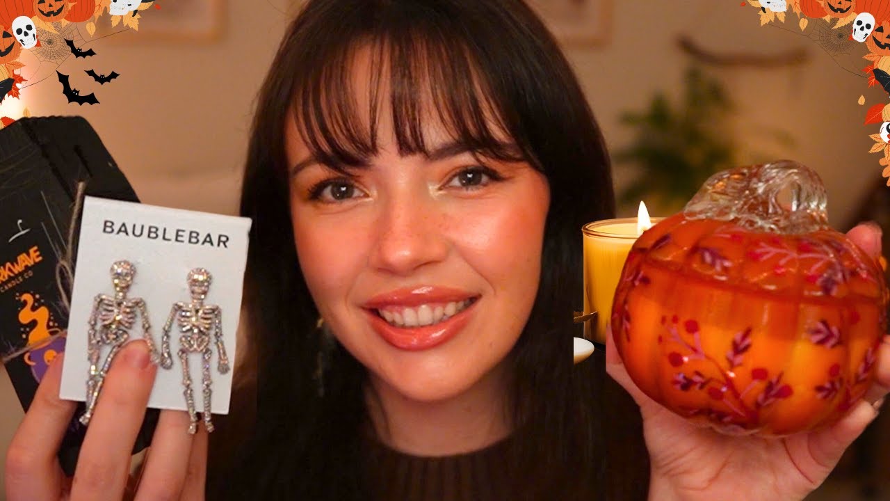 ASMR Tingly Fall & Halloween Haul 🕯🎃🍂(Anthropologie, Etsy, ColourPop)