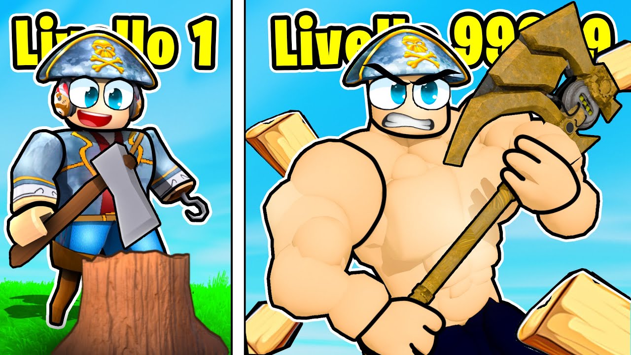 DIVENTO UN TAGLIALEGNA DI LIVELLO 99999 SU ROBLOX!