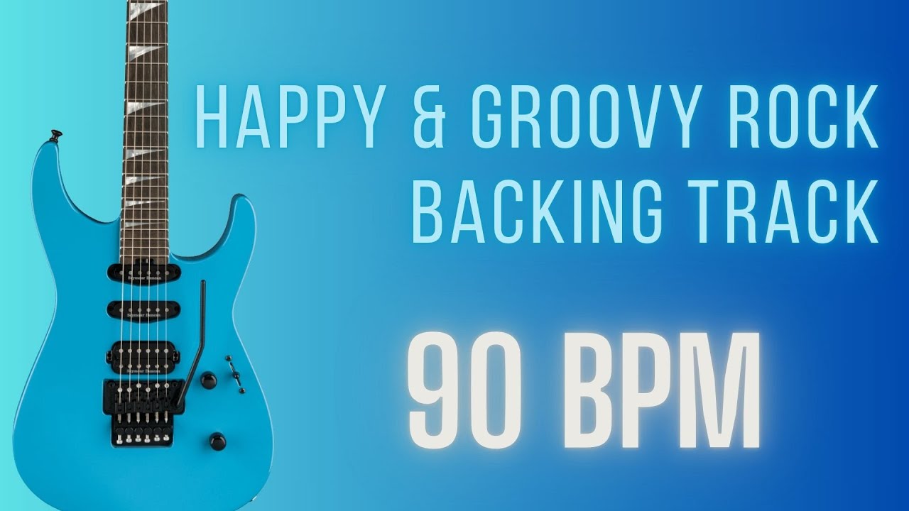 Happy & Groovy Rock | 90 BPM | Guitar Backing Track Jam in A major | #JBsJT 181
