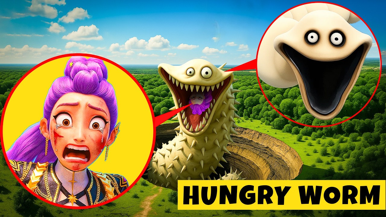 DRONE FOUND HUNGRY WORM EATS KPOP DEMON HUNTERS RUMI IN REAL LIFE ON CAMERA AT 3AM !