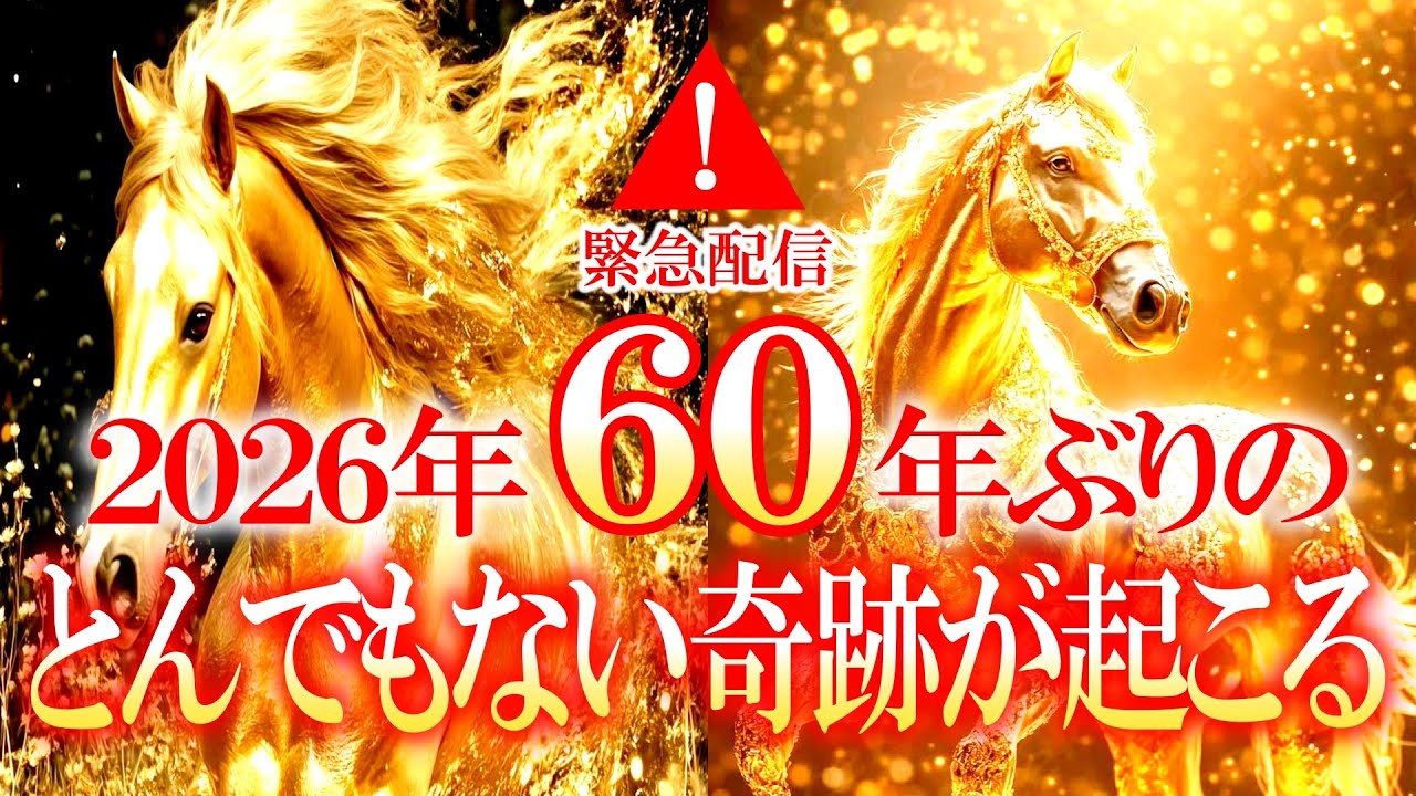 ついに新時代の到来です！再生できた方は何事も上手く行き過ぎて、怖くなるくらいの一年間になります もうあと60年来ませんので絶対に見逃さないでください。