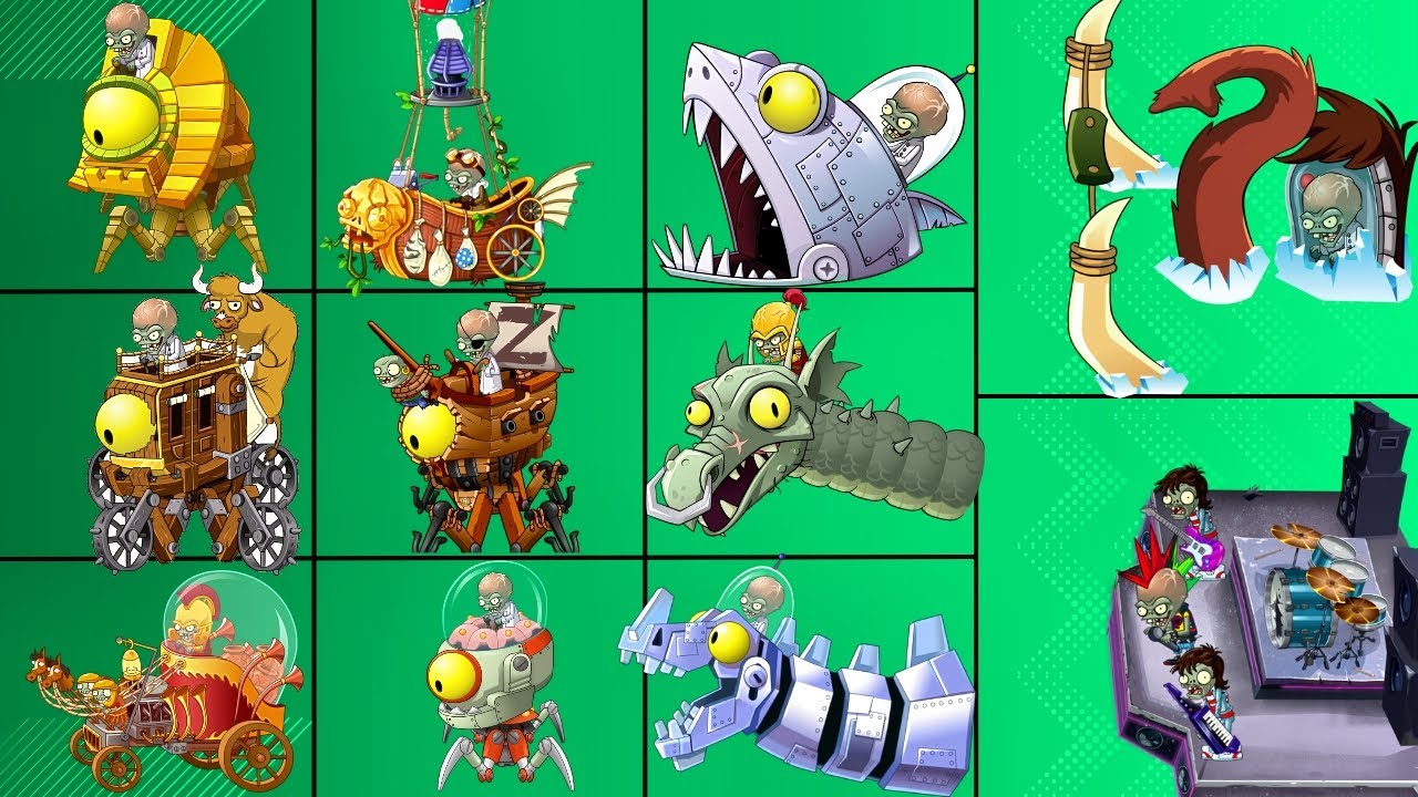PvZ2: Пять мега-пулеметов с усилением в виде гороха против всех зомби-боссов