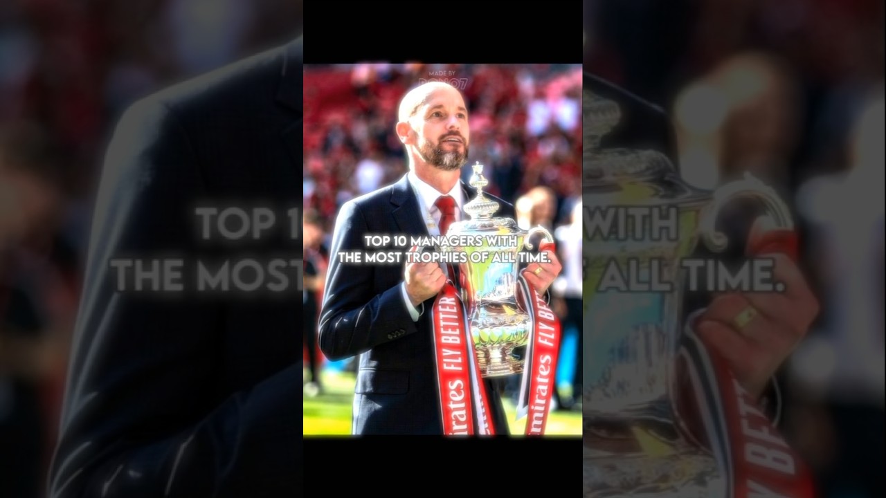 Top 10 Managers with the most trophies of all time 💀🏆 || #shorts #football #edit #viral #misspanghal