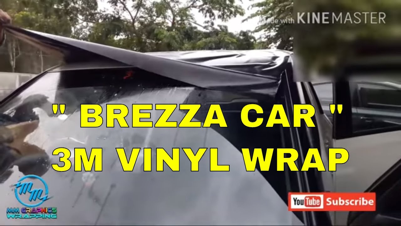 vinyl wrap for BREZZA MODIFIED IN MATT BLACK WRAPPING 