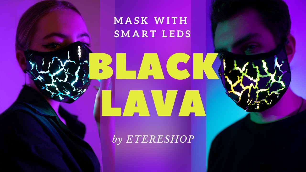 Black Lava Mask with Smart LEDs by ETERESHOP