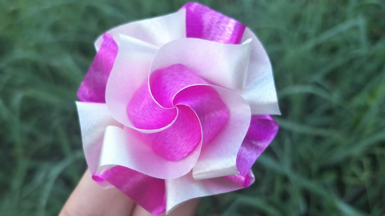 พับเหรียญโปรยทานดอกกล้วยไม้(ช้างกระ) 🎂 🎀 by แม่นิดน้องเค้ก ribbon art