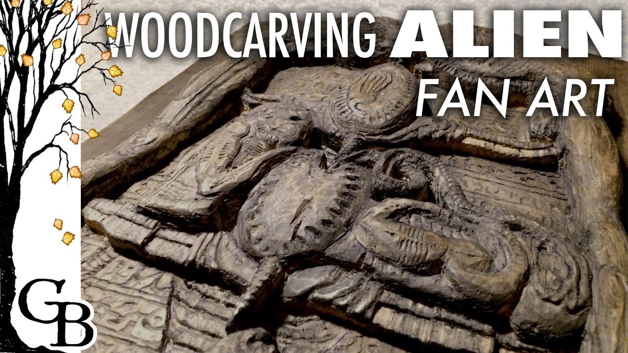 Alien fan art &ndash; woodcarving Giger's Life Cycle Tableau