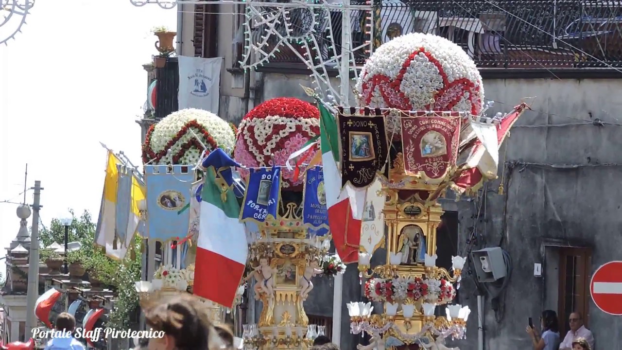 Pedara (CT) 10 Settembre 2017 Ingresso in P.za Don Diego del Fercolo di Maria Santissima Annunziata