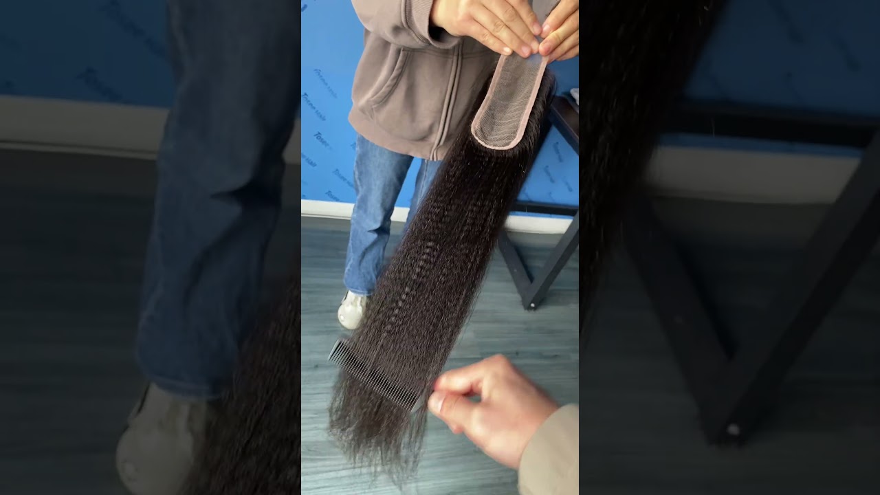 Coarse yaki 2x6 Hd lace closure human hair 