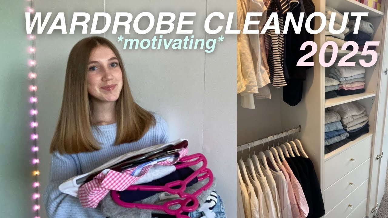 HUGE wardrobe clean out 2025!!🧺*cleaning, organising + reset*