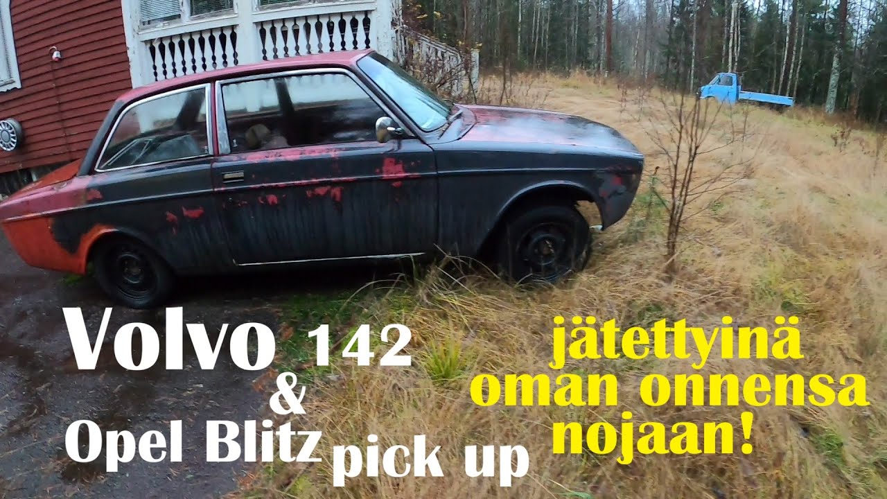 Urbex  Hylätyt: Volvo 142 ja Hienossa kunnossa oleva Opel CF250 lava-auto hiukan levähtämässä