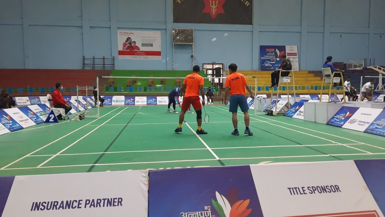 Annapurna post corporate badminton 2022 SF Game - Bishal Khadka/Biswash Nepal VS A.BOSE/ S.Shrestha