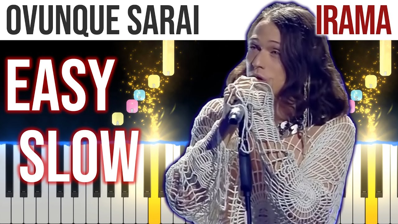 Ovunque Sarai - Irama - SANREMO 2022 - EASY SLOW Piano Tutorial 🎹 - video 4K🤙