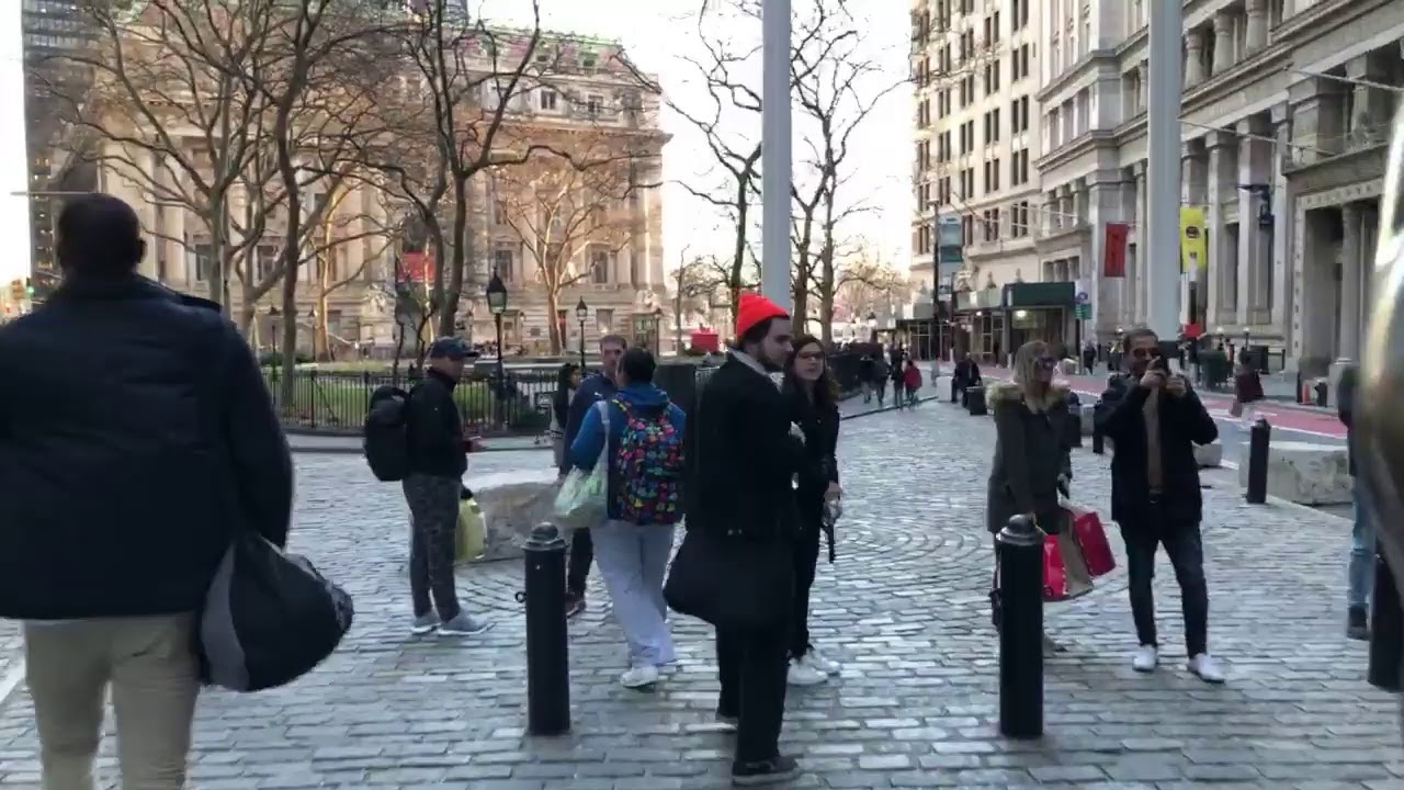 NYC LIVE Walking in Spring-Like Weather Greenwich Village to Wall Street (70F/21C) (March 9, 2020)