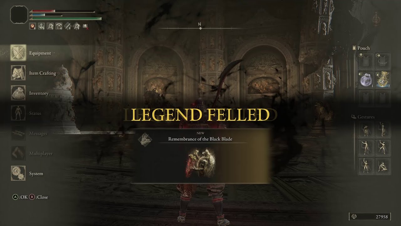 Maliketh scripted kill (Elden Ring, Bloodhound Fang)
