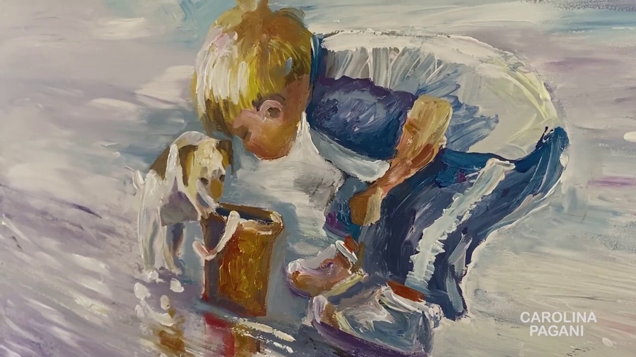 Pintando IMPRESIONISMO con las manos // TIME-LAPSE