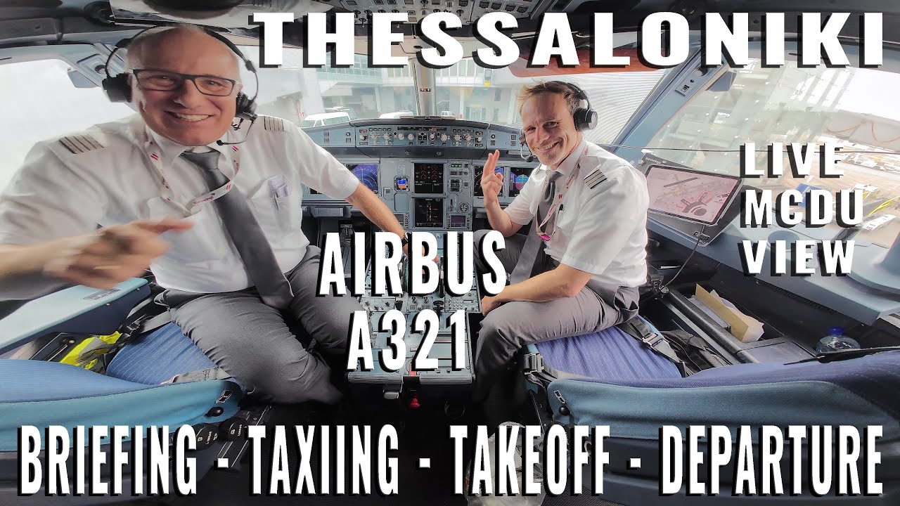 THESSALONIKI 🇬🇷 (SKG): REAL AIRBUS A321 | DEPARTURE RUNWAY 28: WHAT HAPPENS IN THE COCKPIT?